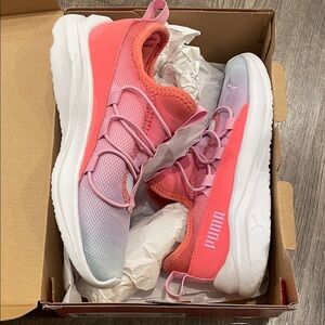 Puma Pink and White Kids Sneakers